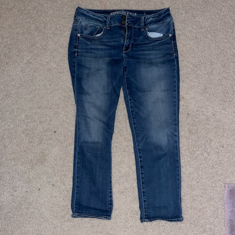 American Eagle cropped jeans (artist crop), size 10, EUC